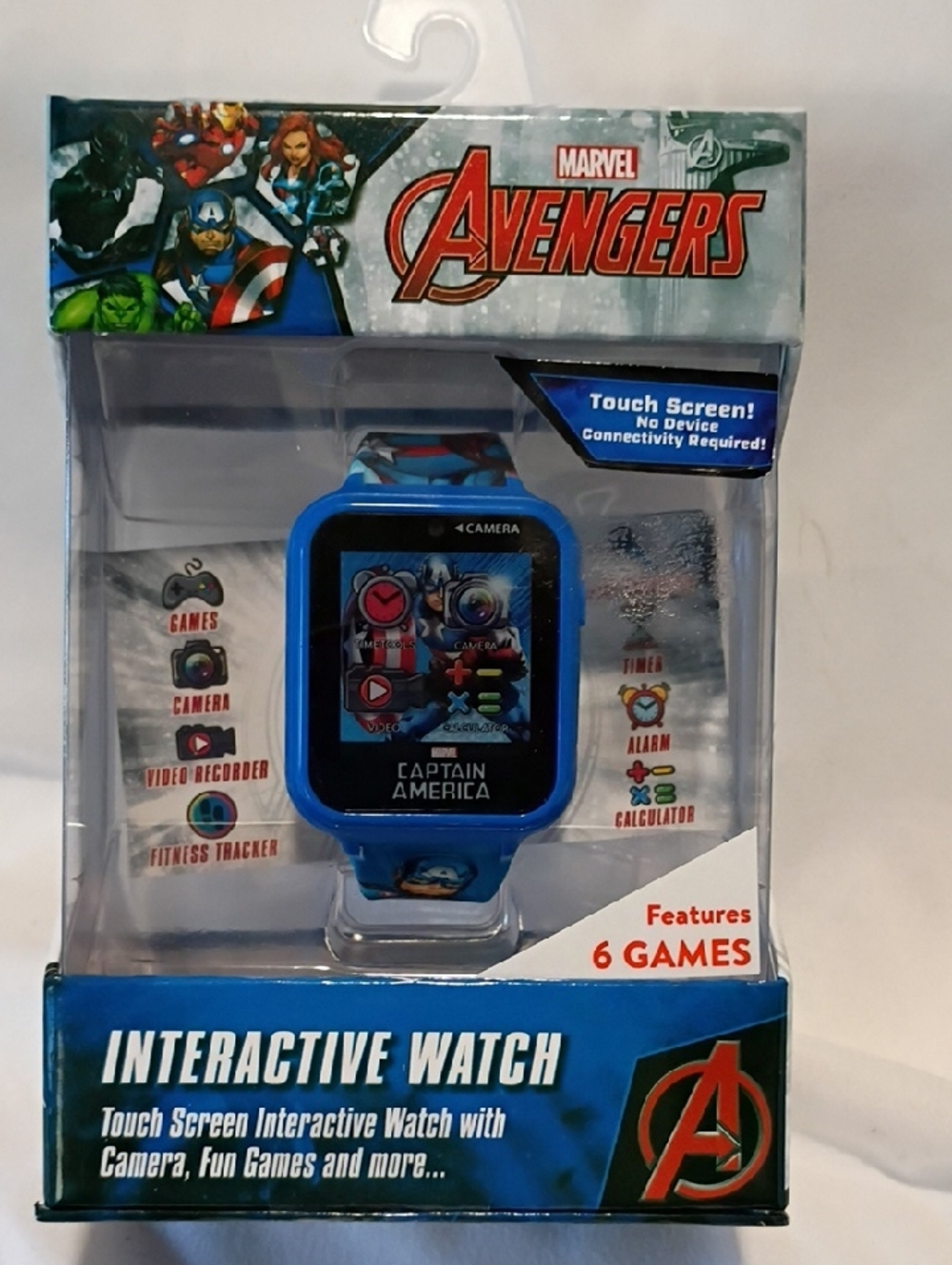 Marvel Avengers Captain America Blue Kids Interactive Smartwatch